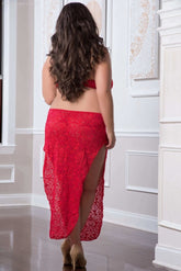 G-World 2pc Shoulder-Baring Laced Night Dress-French Quarter Lingerie